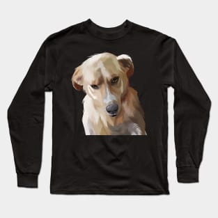 cynical dog stare-vector art Long Sleeve T-Shirt